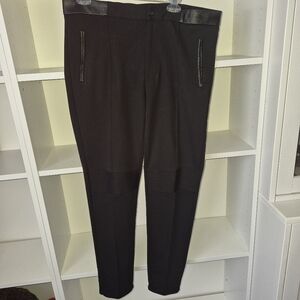 Jennifer Lopez JLO Black Moto Pants Plus Size 0X Faux Leather Trim